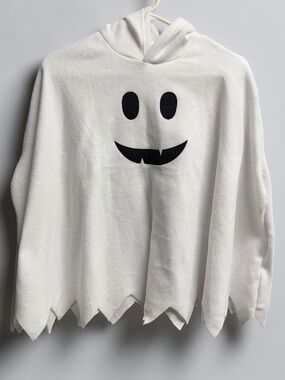 Kids Ghost Costume Cloak Size 4 5 Halloween Boo White Hooded Cape NWOT